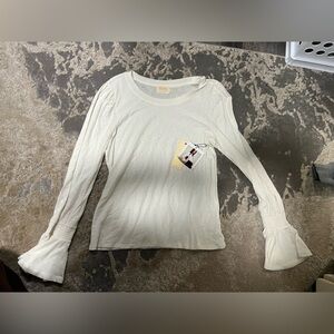 Cream Long Sleeve Top